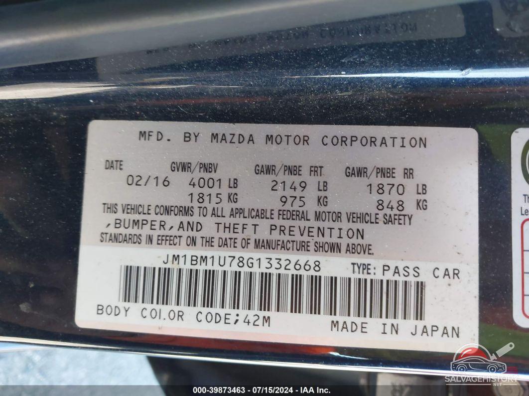 JM1BM1U78G1332668 2016 MAZDA MAZDA3 photo no. 9