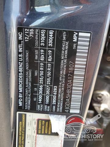 4JGDA5HB3DA171807 2013 MERCEDES-BENZ M-CLASS photo no. 12
