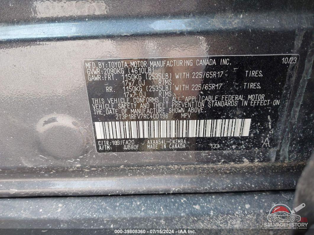 2T3P1RFV7RC400196 2024 TOYOTA RAV4 photo no. 9