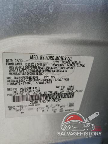 2LMHJ5FK7DBL58092 2013 LINCOLN MKT photo no. 13