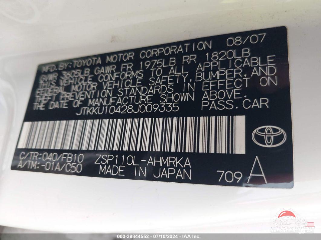 JTKKU10428J009335 2008 SCION XD photo no. 9