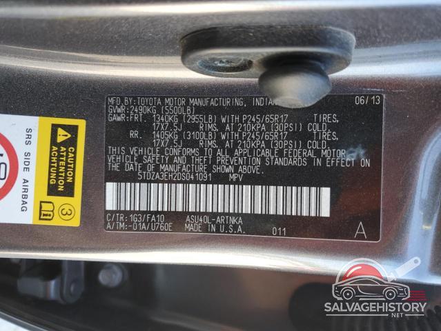 5TDZA3EH2DS041091 2013 TOYOTA HIGHLANDER photo no. 13