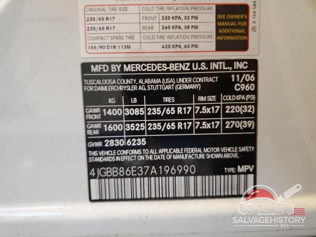 4JGBB86E37A196990 2007 MERCEDES-BENZ M-CLASS photo no. 12