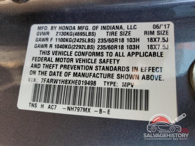 7FARW1H8XHE019498 2017 HONDA CRV photo no. 12