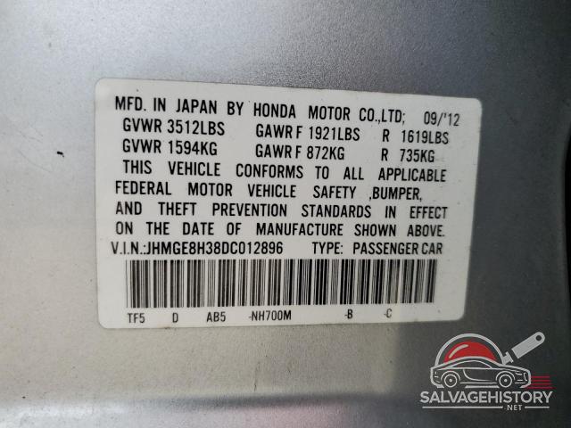 JHMGE8H38DC012896 2013 HONDA FIT photo no. 14