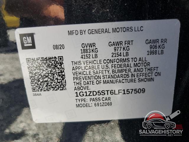 1G1ZD5ST6LF157509 2020 CHEVROLET MALIBU photo no. 12