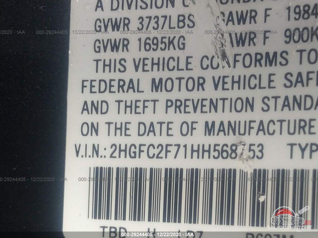 2HGFC2F71HH568753 2017 HONDA CIVIC SEDAN photo no. 9