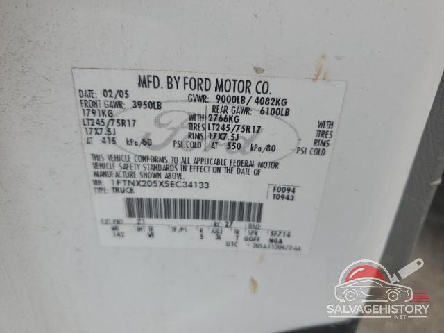 1FTNX205X5EC34133 2005 FORD F250 photo no. 12