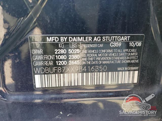 WDBUF87XX9B416350 2009 MERCEDES-BENZ E-CLASS photo no. 12