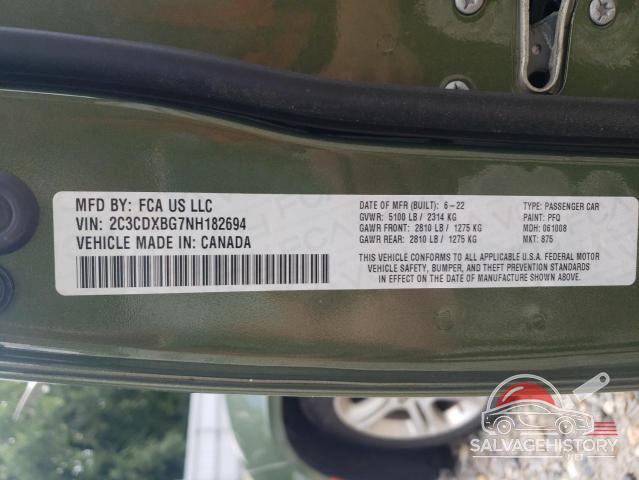 2C3CDXBG7NH182694 2022 DODGE CHARGER photo no. 12