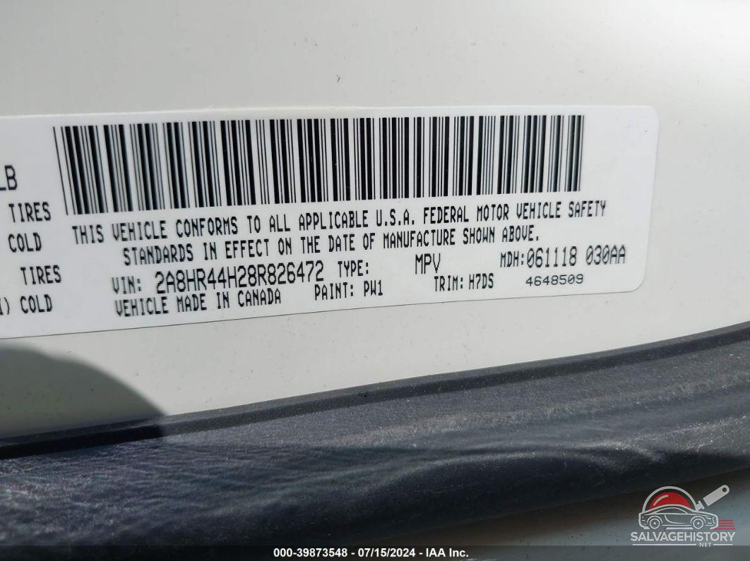 2A8HR44H28R826472 2008 CHRYSLER TOWN & COUNTRY photo no. 9