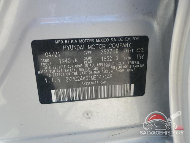 3KPC24A61ME147149 2021 HYUNDAI ACCENT photo no. 12