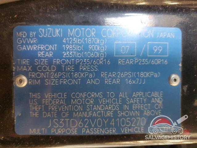 JS3TD62V0Y4105270 2000 SUZUKI GR VITARA photo no. 13