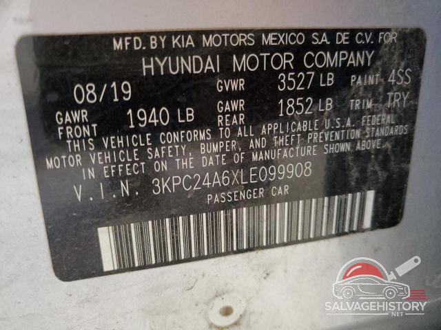 3KPC24A6XLE099908 2020 HYUNDAI ACCENT photo no. 12
