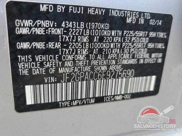 JF2GPACC6E9275690 2014 SUBARU XV photo no. 12