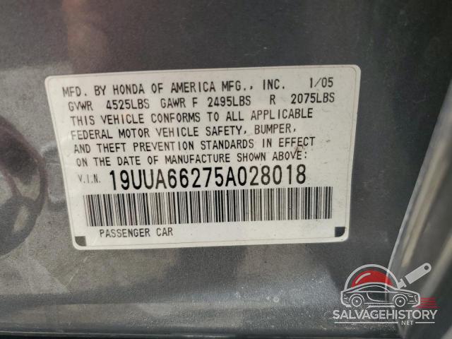 19UUA66275A028018 2005 ACURA TL photo no. 12
