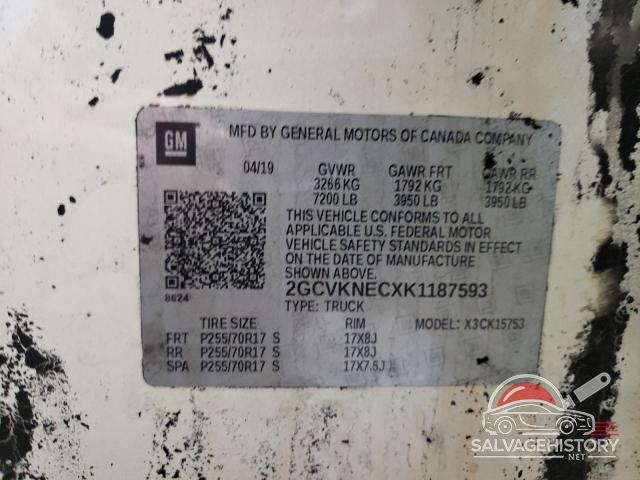 2GCVKNECXK1187593 2019 CHEVROLET ALL Models photo no. 12