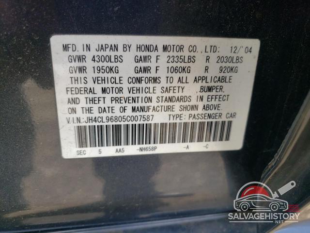 JH4CL96805C007587 2005 ACURA TSX photo no. 12