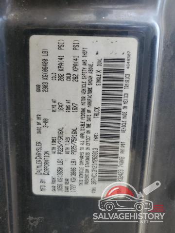 3B7HC13Y21M269813 2001 DODGE All Models photo no. 12