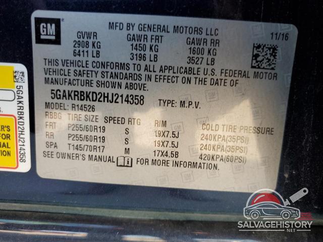 5GAKRBKD2HJ214358 2017 BUICK ENCLAVE photo no. 13
