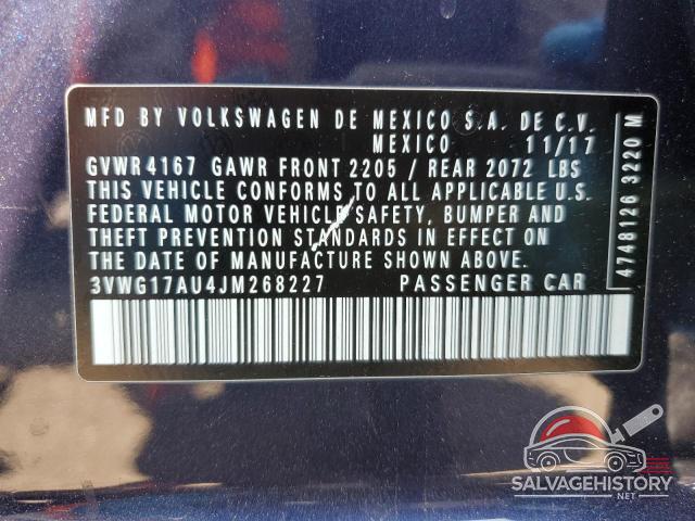 3VWG17AU4JM268227 2018 VOLKSWAGEN GOLF photo no. 12