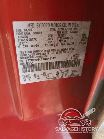 1FTRW08L91KB45399 2001 FORD F-150 photo no. 12