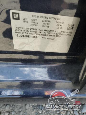 1G1JC5SG0G4140192 2016 CHEVROLET SONIC photo no. 12