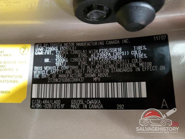2T2HK31U88C088437 2008 LEXUS RX350 photo no. 13