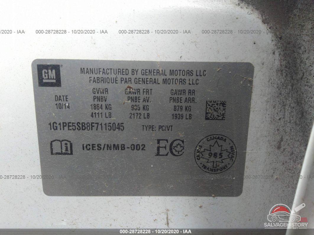 1G1PE5SB8F7115045 2015 CHEVROLET CRUZE photo no. 9