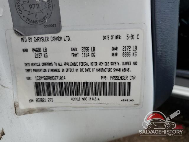 1C3XY66R0MD271014 1991 CHRYSLER NEW YORKER photo no. 12