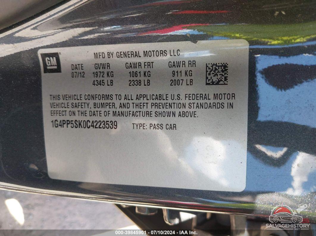 1G4PP5SK0C4223539 2012 BUICK VERANO photo no. 9