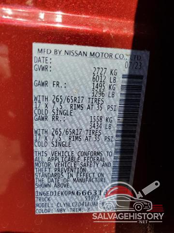 1N6ED1EK0PN666313 2023 NISSAN FRONTIER photo no. 12