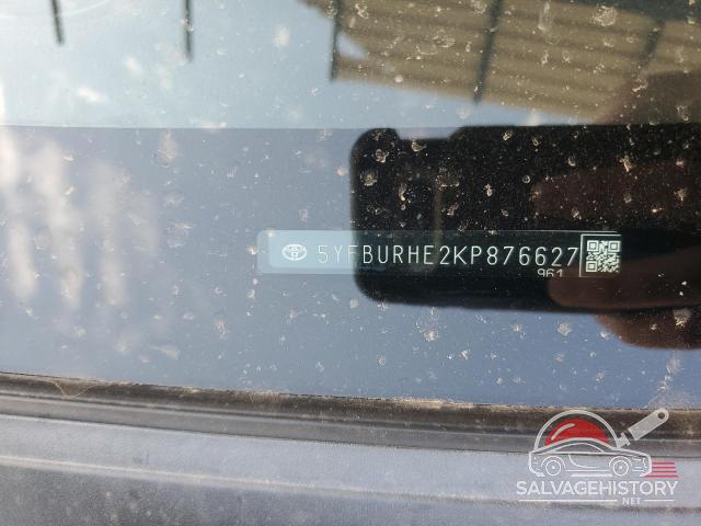 5YFBURHE2KP876627 2019 TOYOTA COROLLA photo no. 12