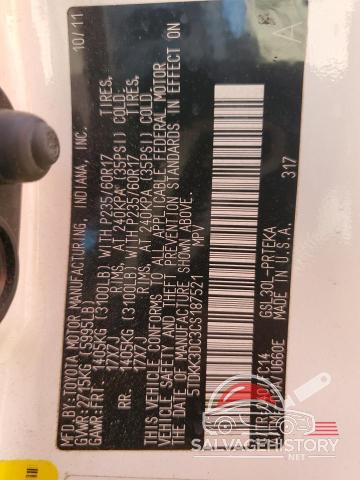 5TDKK3DC3CS187521 2012 TOYOTA All Models photo no. 13