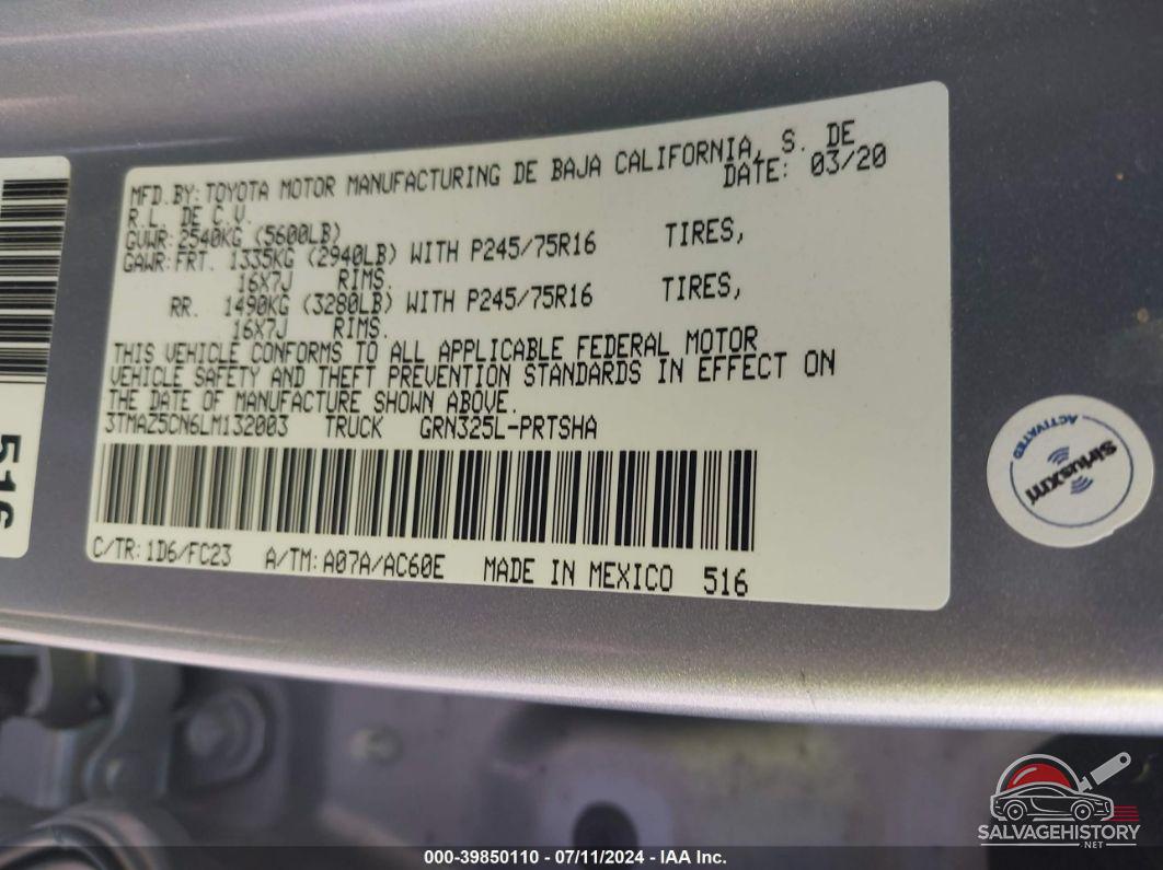 3TMAZ5CN6LM132003 2020 TOYOTA TACOMA 2WD photo no. 9