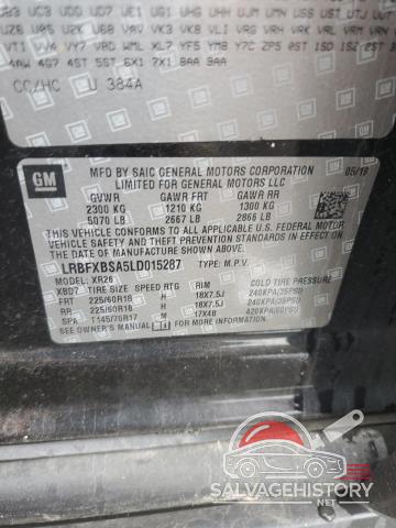 LRBFXBSA5LD015287 2020 BUICK ENVISION photo no. 12