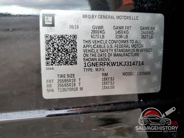 1GNERFKW1KJ314714 2019 CHEVROLET TRAVERSE photo no. 12
