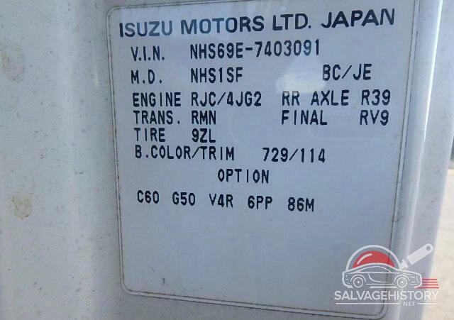 NHS69E7403091 1995 ISUZU All Models photo no. 10