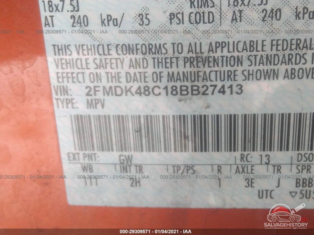 2FMDK48C18BB27413 2008 FORD EDGE photo no. 9