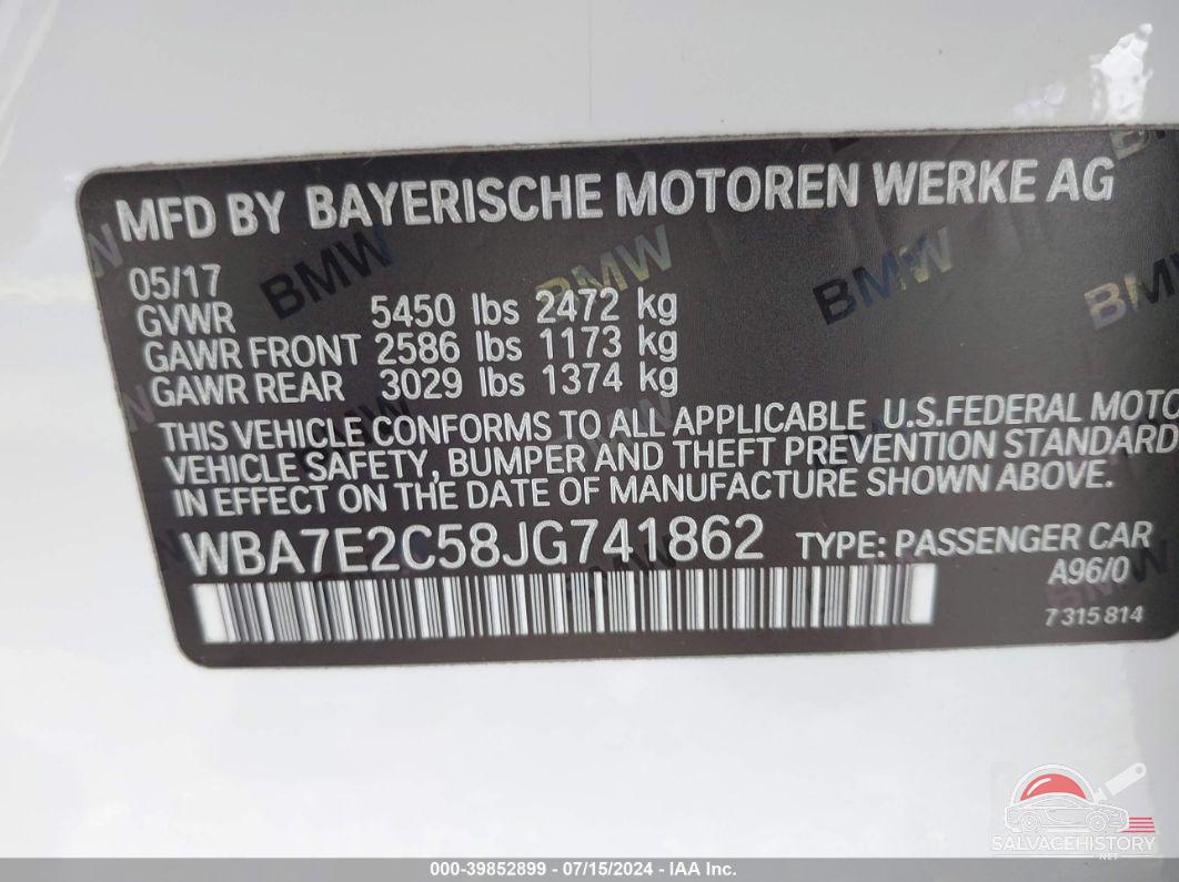 WBA7E2C58JG741862 2018 BMW 740 photo no. 9