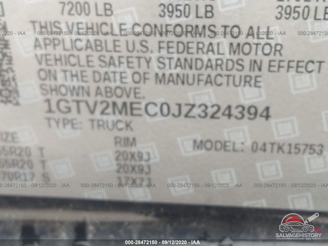 1GTV2MEC0JZ324394 2018 GMC SIERRA 1500 photo no. 9
