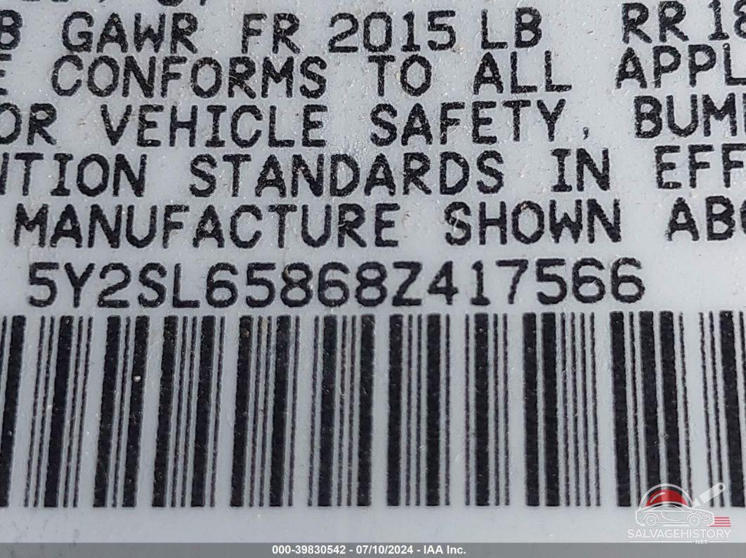 5Y2SL65868Z417566 2008 PONTIAC VIBE photo no. 9
