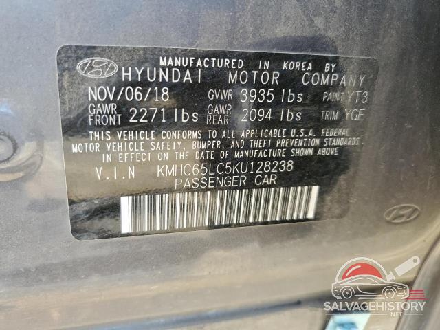 KMHC65LC5KU128238 2019 HYUNDAI IONIQ photo no. 13