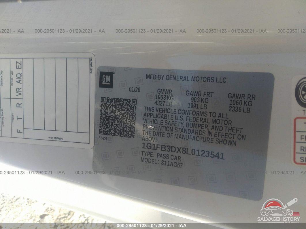 1G1FB3DX8L0123541 2020 CHEVROLET CAMARO photo no. 9