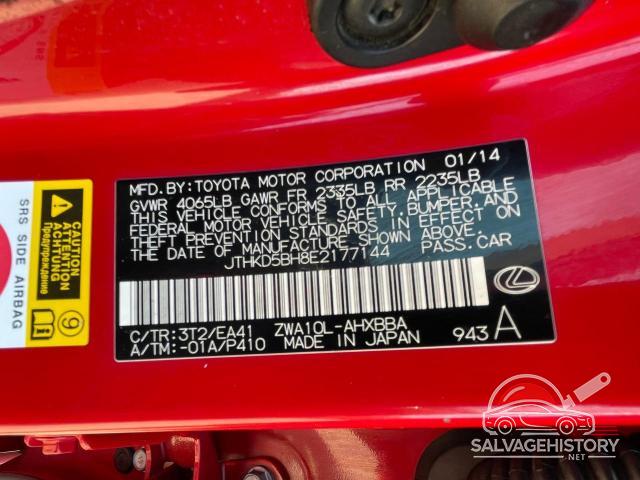 JTHKD5BH8E2177144 2014 LEXUS CT 200 photo no. 10