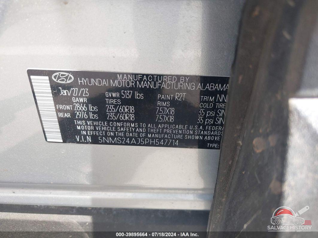 5NMS24AJ5PH547714 2023 HYUNDAI SANTA FE photo no. 9