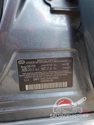 5NPET4AC5AH626466 2010 HYUNDAI SONATA photo no. 13