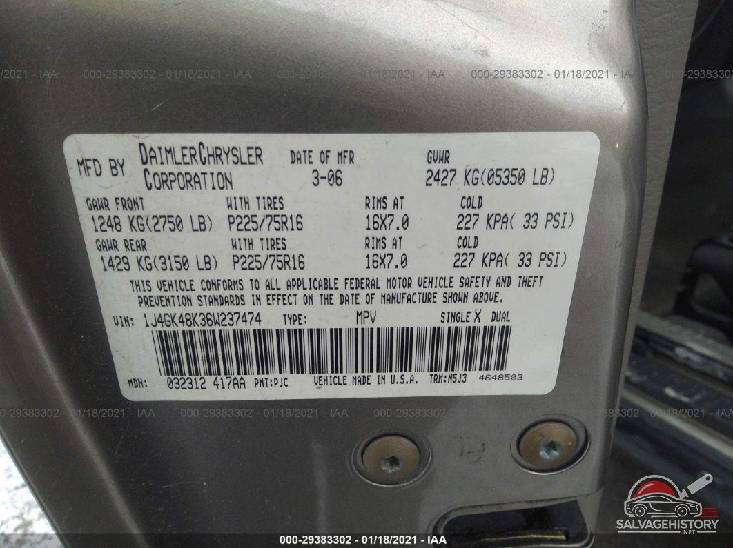 1J4GK48K36W237474 2006 JEEP LIBERTY photo no. 9