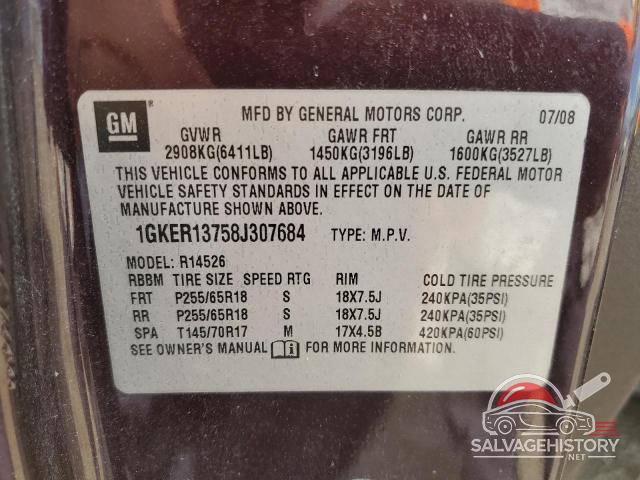 1GKER13758J307684 2008 GMC ACADIA photo no. 13