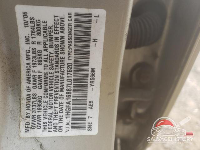 1HGFA16887L017620 2007 HONDA CIVIC photo no. 12